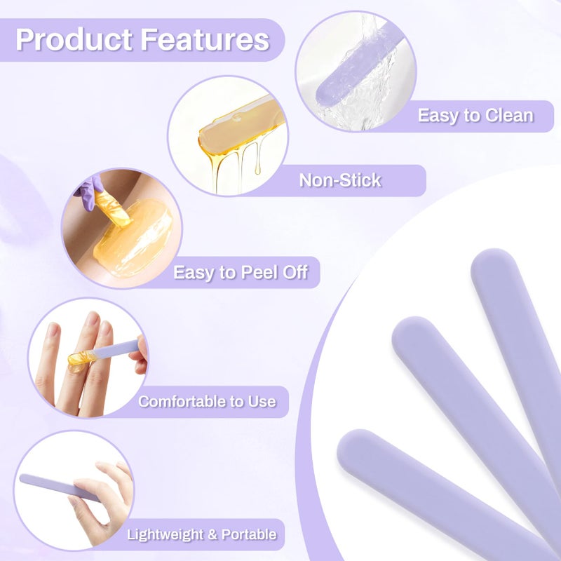 RAQEHO 3 Reusable Silicone Wax Spatula - Non-stick Wax Applicator Stir Sticks for Face Arm Hair Removal Waxing Accessories Removal Products Esthetician Supplies Professional For Home Beauty Salon Use. - Image 3